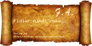 Fidler Ajnácska névjegykártya